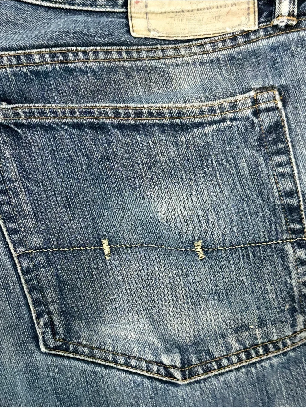 Polo Ralph Lauren Men's Vintage 867 Distressed Straight Leg Blue Jeans 40 x 30